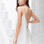 Siena White Silk Slip Dress - Christina Leonor,  - Christina Leonor